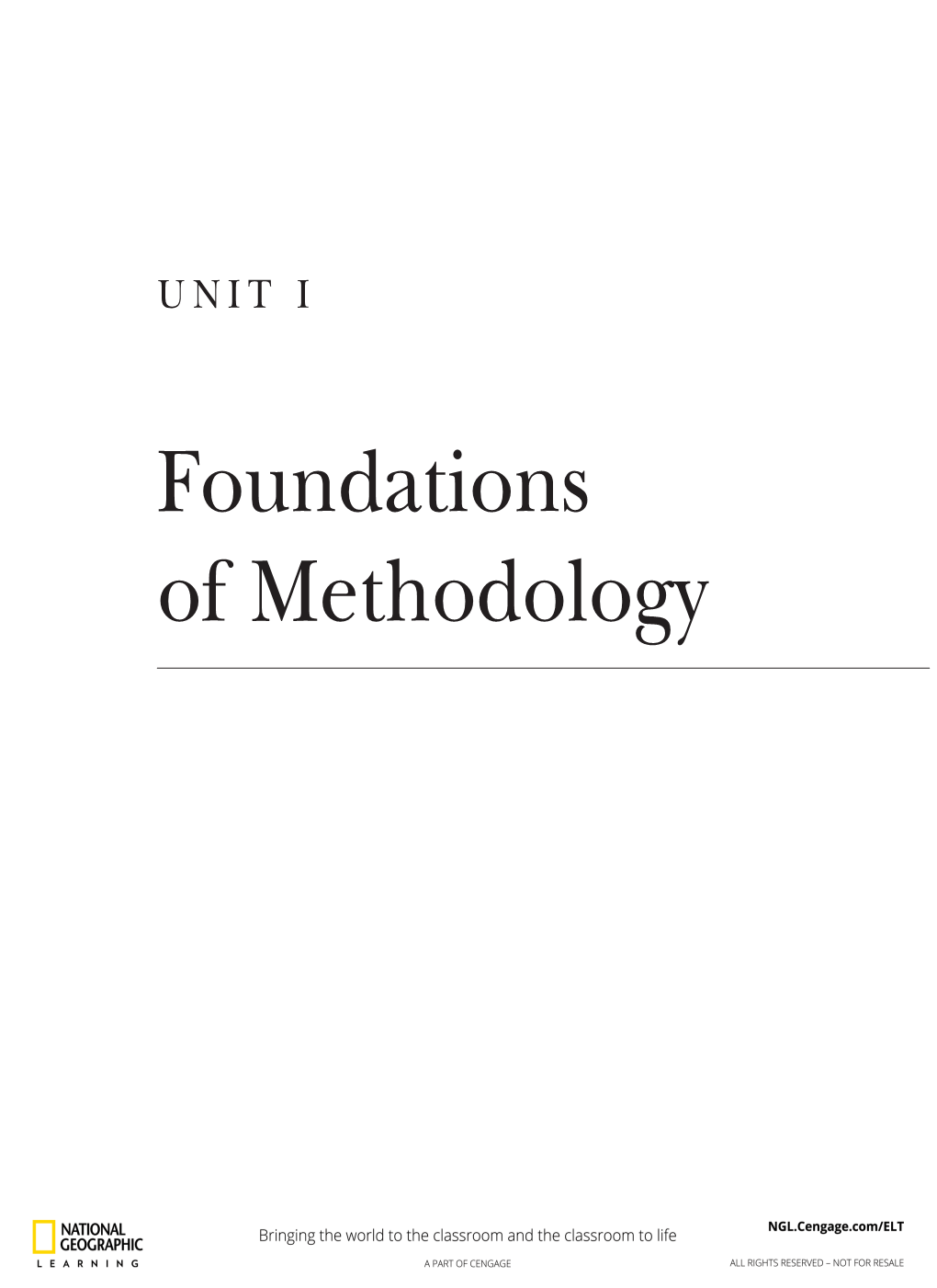 Foundations of Methodology an Overview of Language Teaching 1 Methods and Approaches