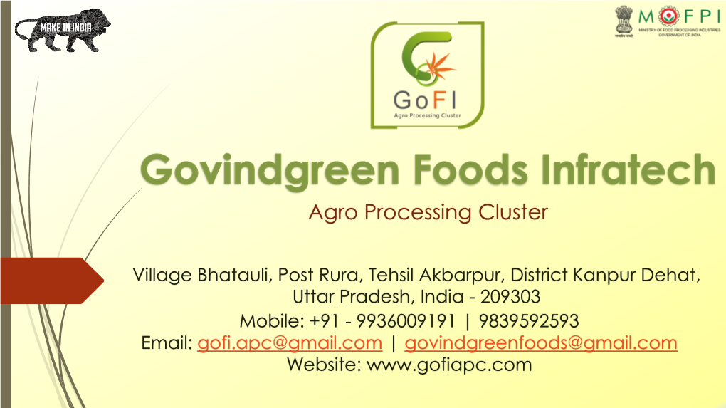 Agro Processing Cluster