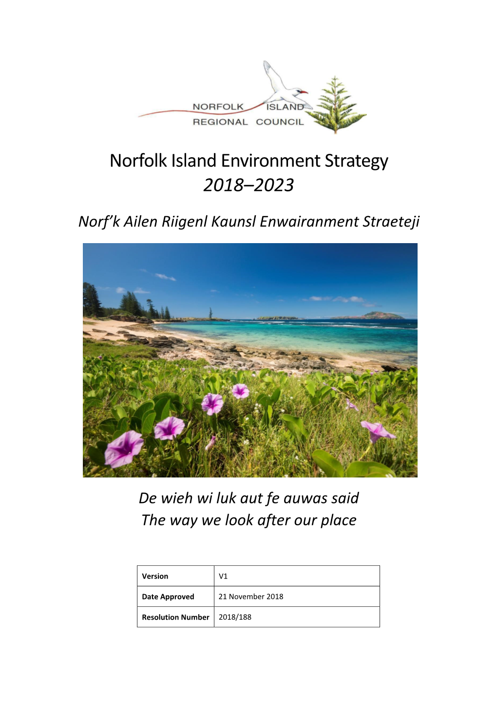 Norfolk Island Environment Strategy 2018–2023