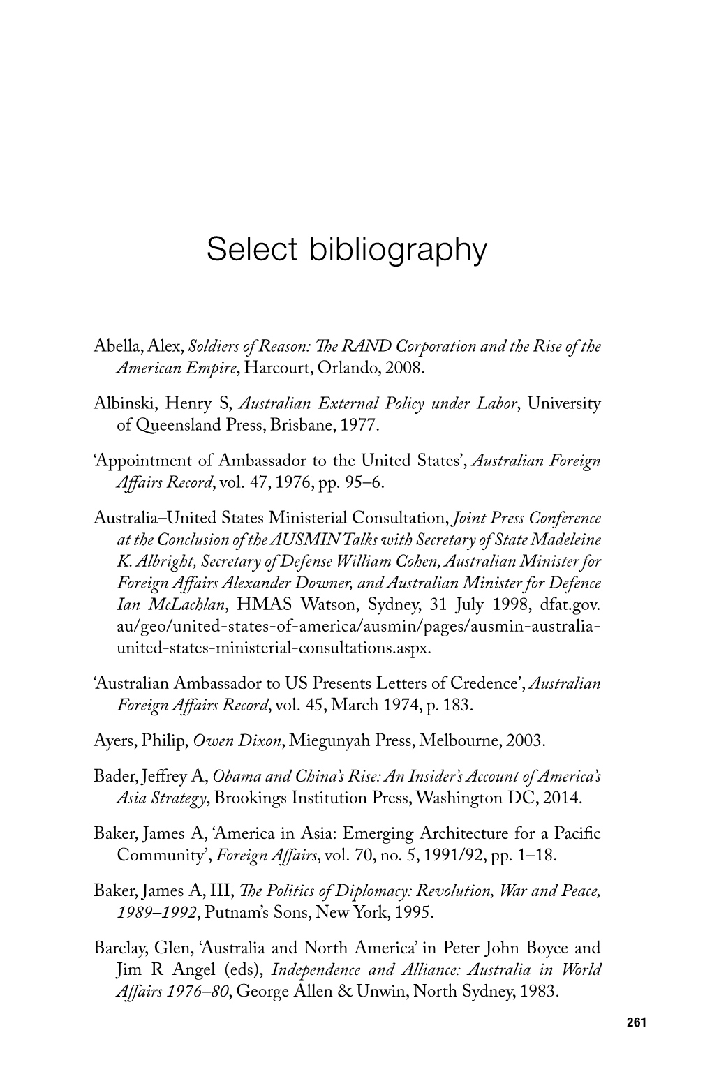 Select Bibliography