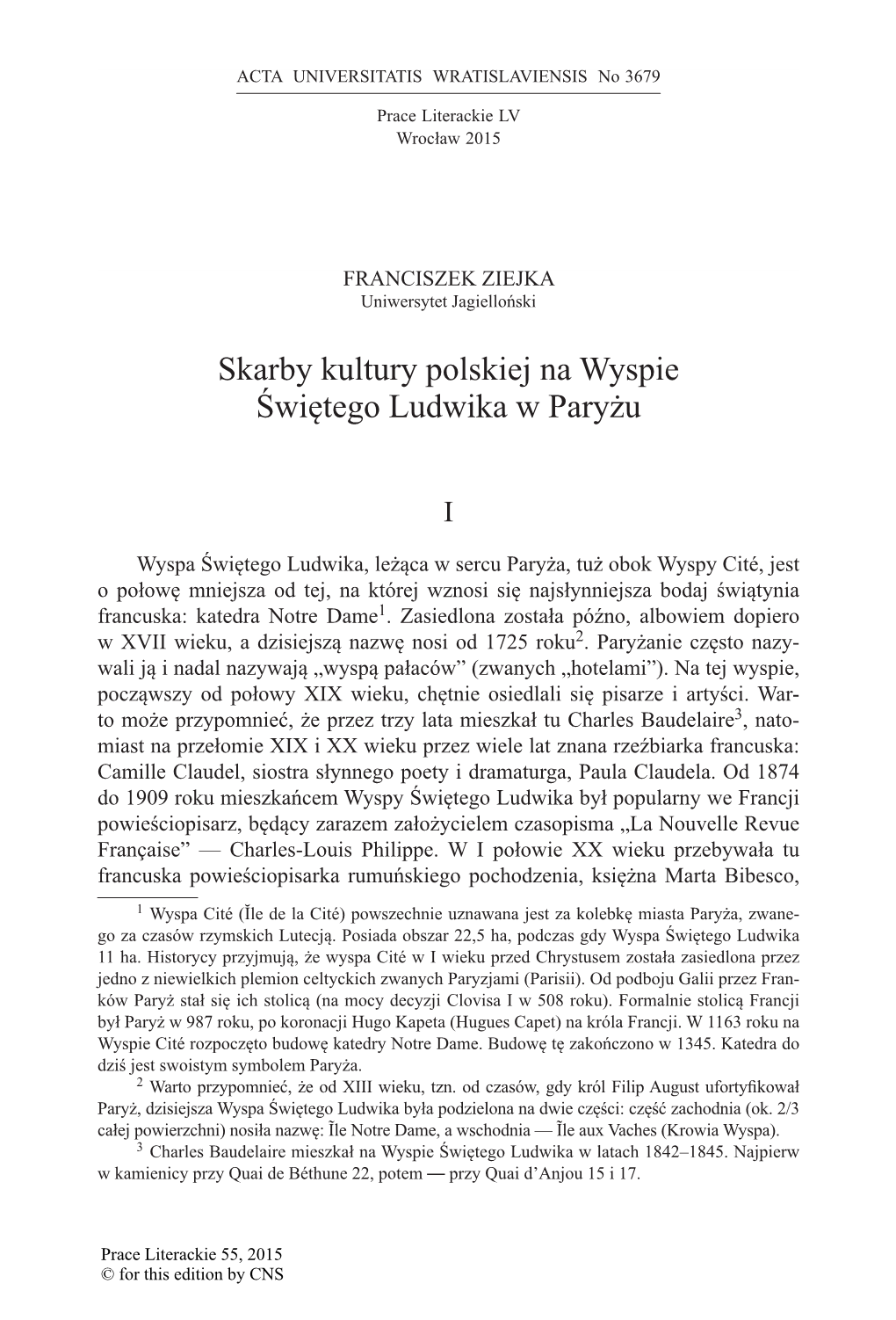 Skarby Kultury Polskiej Na Wyspie Świętego Ludwika W Paryżu