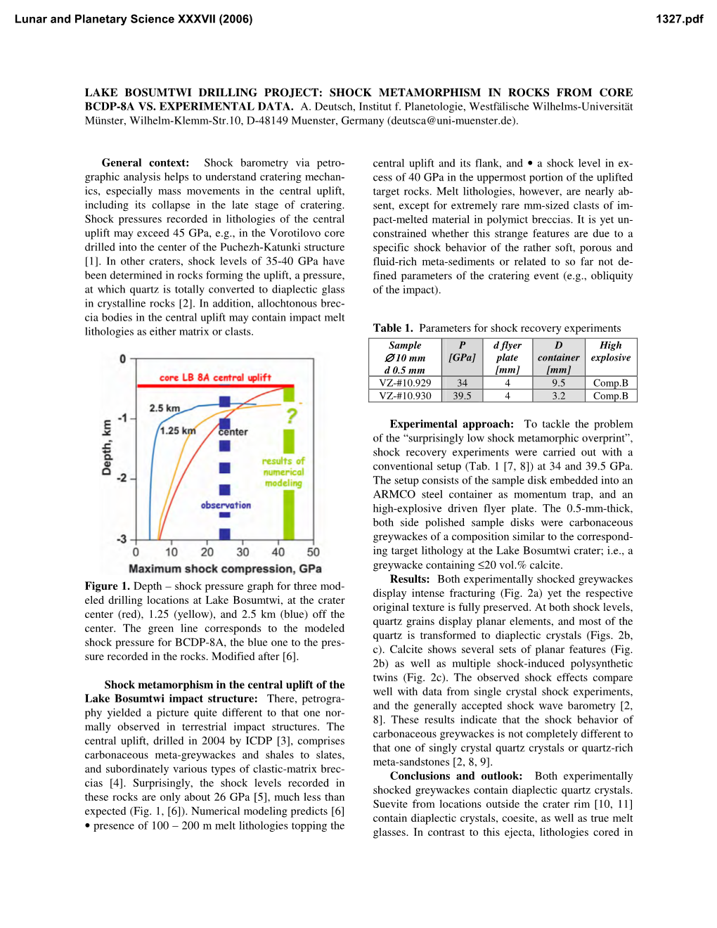 Lake Bosumtwi Drilling Project: Shock Metamorphism in Rocks from Core Bcdp-8A Vs