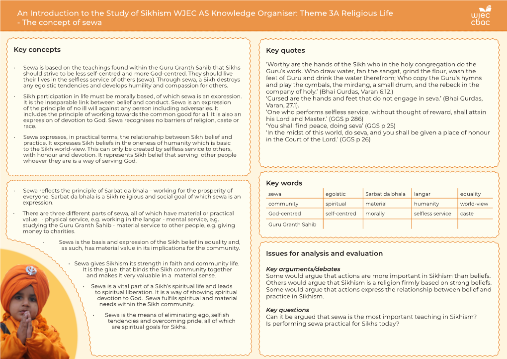 Theme 3A Religious Life - the Concept of Sewa