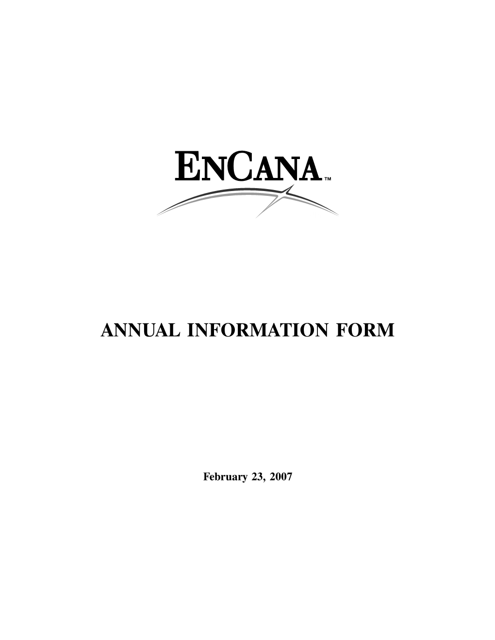 Annual Information Form 2007