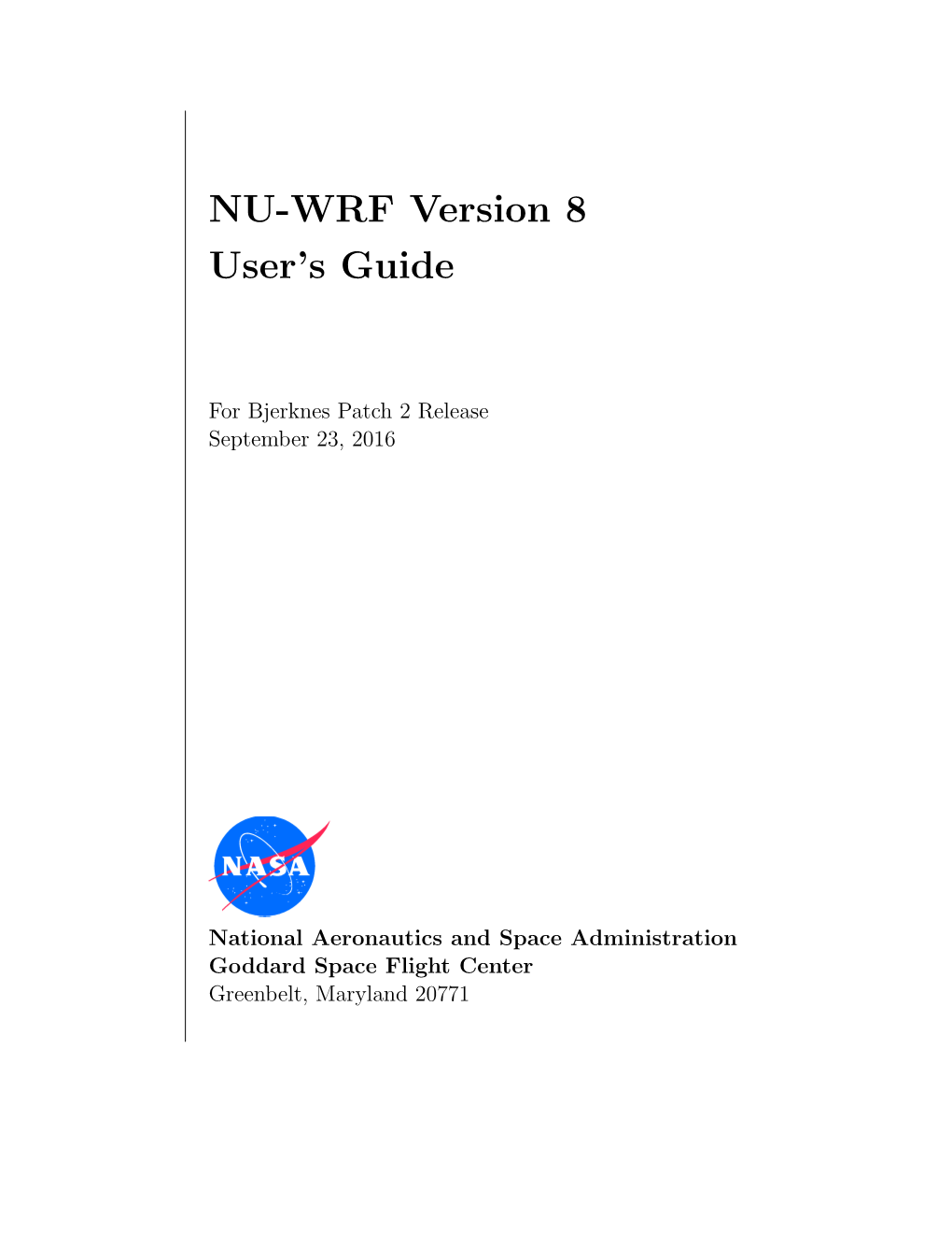 NU-WRF Version 8 User's Guide