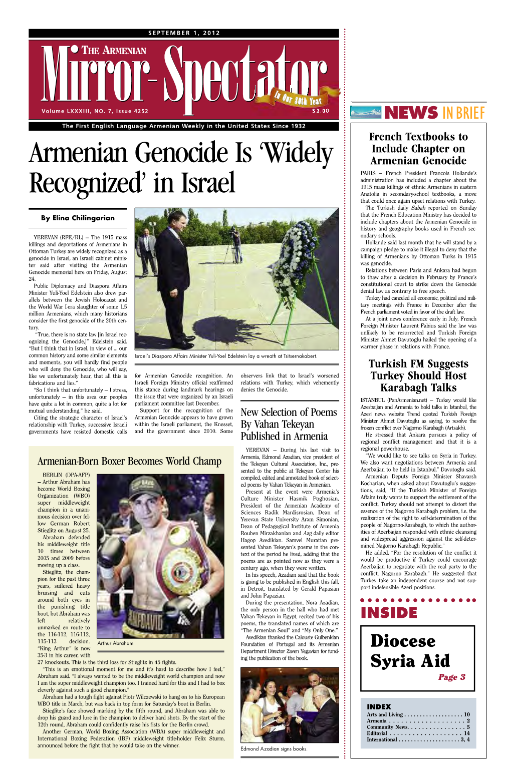 Armenian Genocide Is 'Widely Recognized' in Israel