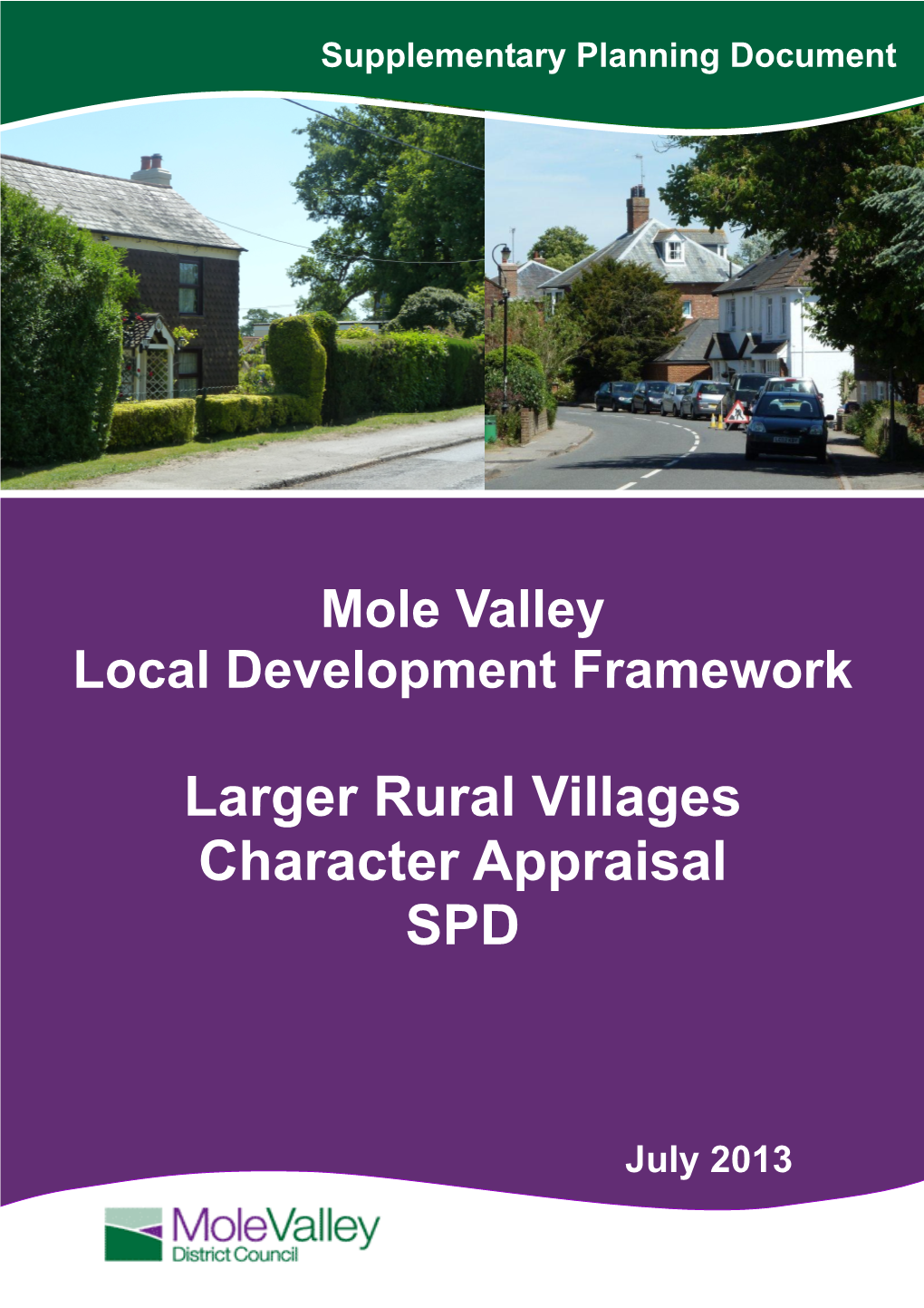 Larger Rural Villages Character Appraisals SPD Contents