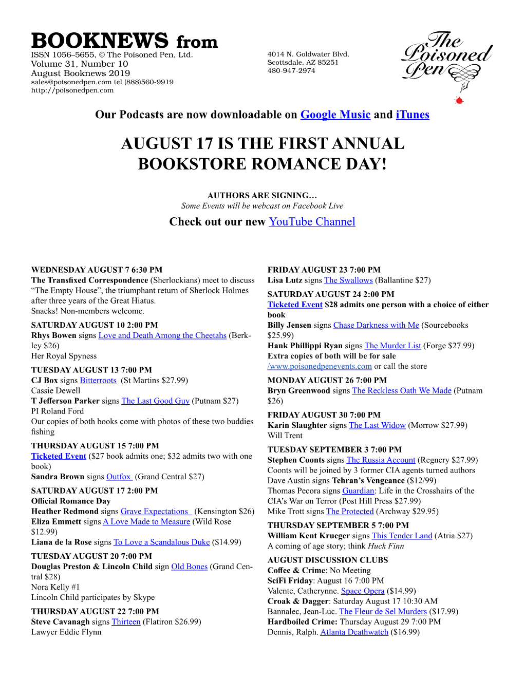 BOOKNEWS from ISSN 1056–5655, © the Poisoned Pen, Ltd