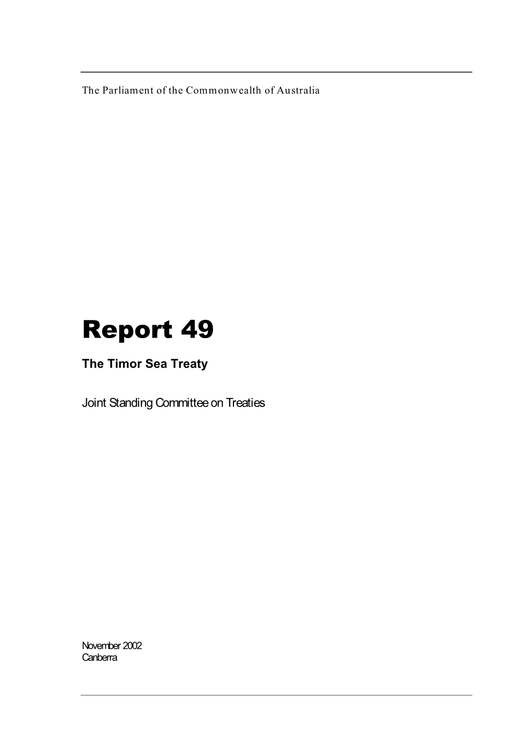 Report 49: the Timor Sea Treaty