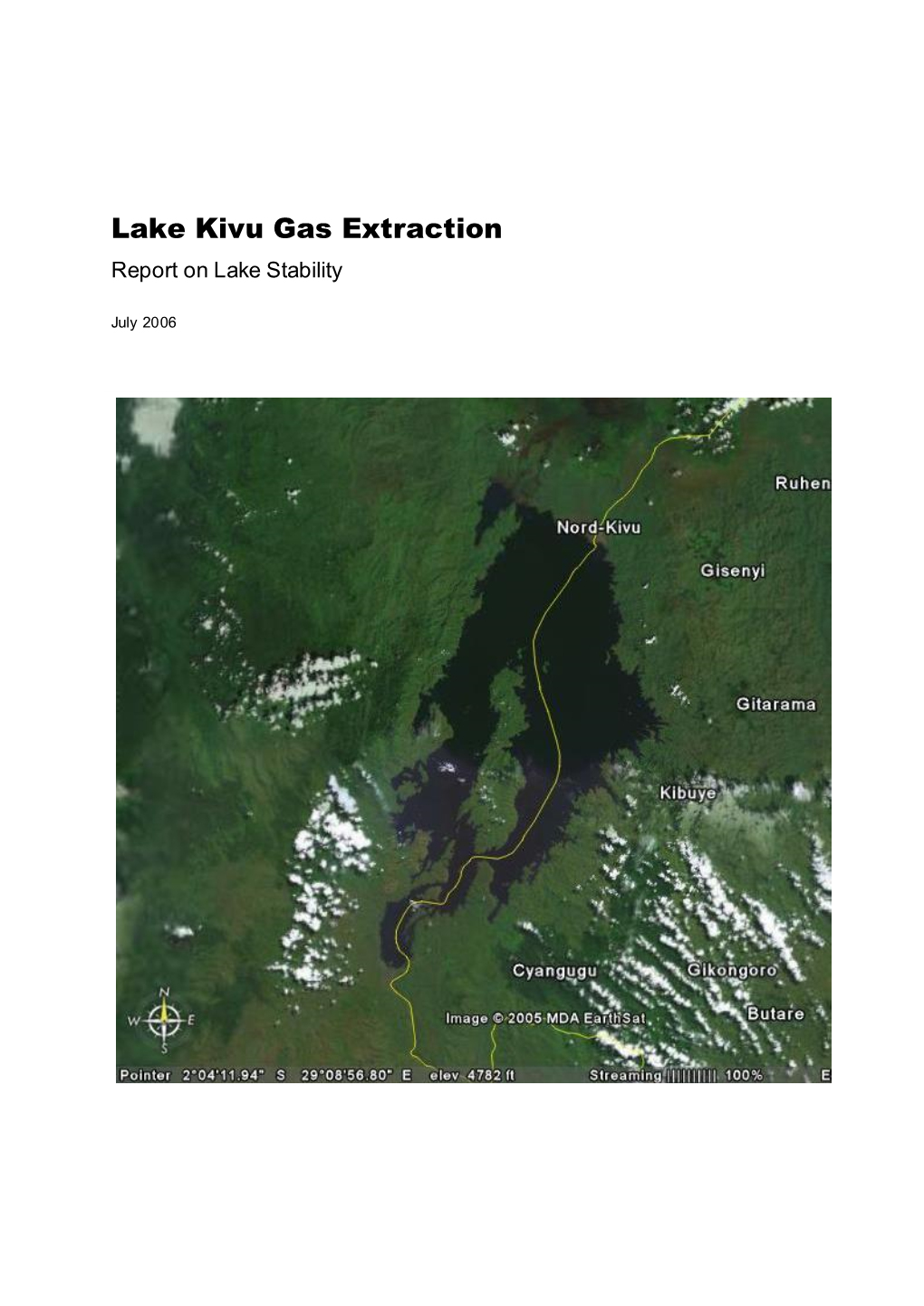 Lake Kivu Gas Extraction Report on Lake Stability