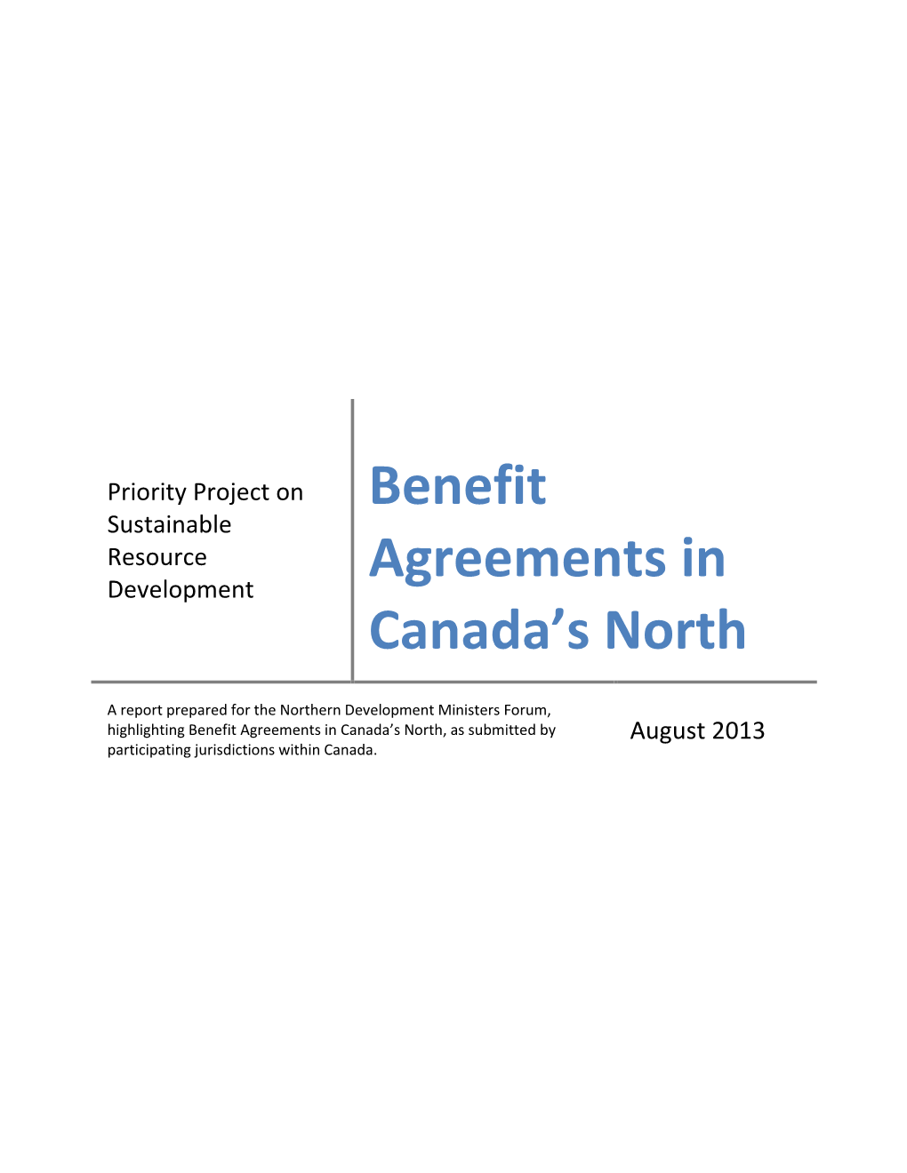 Benefit Agreements in Canada's North