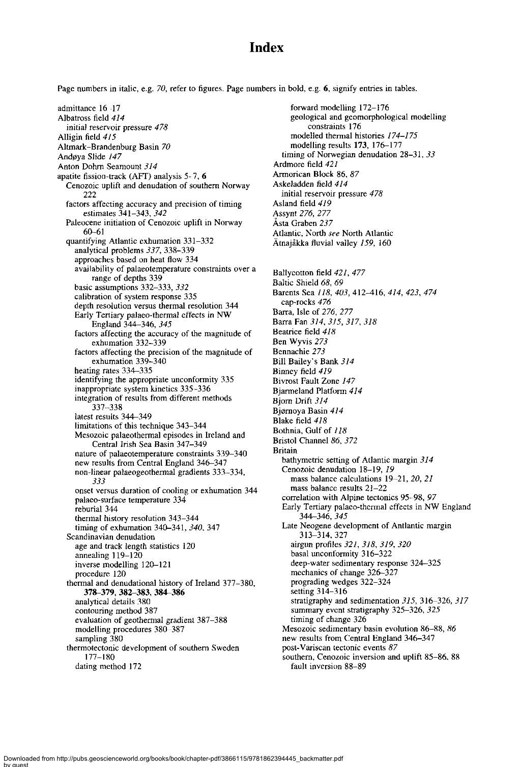 Page Numbers in Italic, Eg 70, Refer to Figures