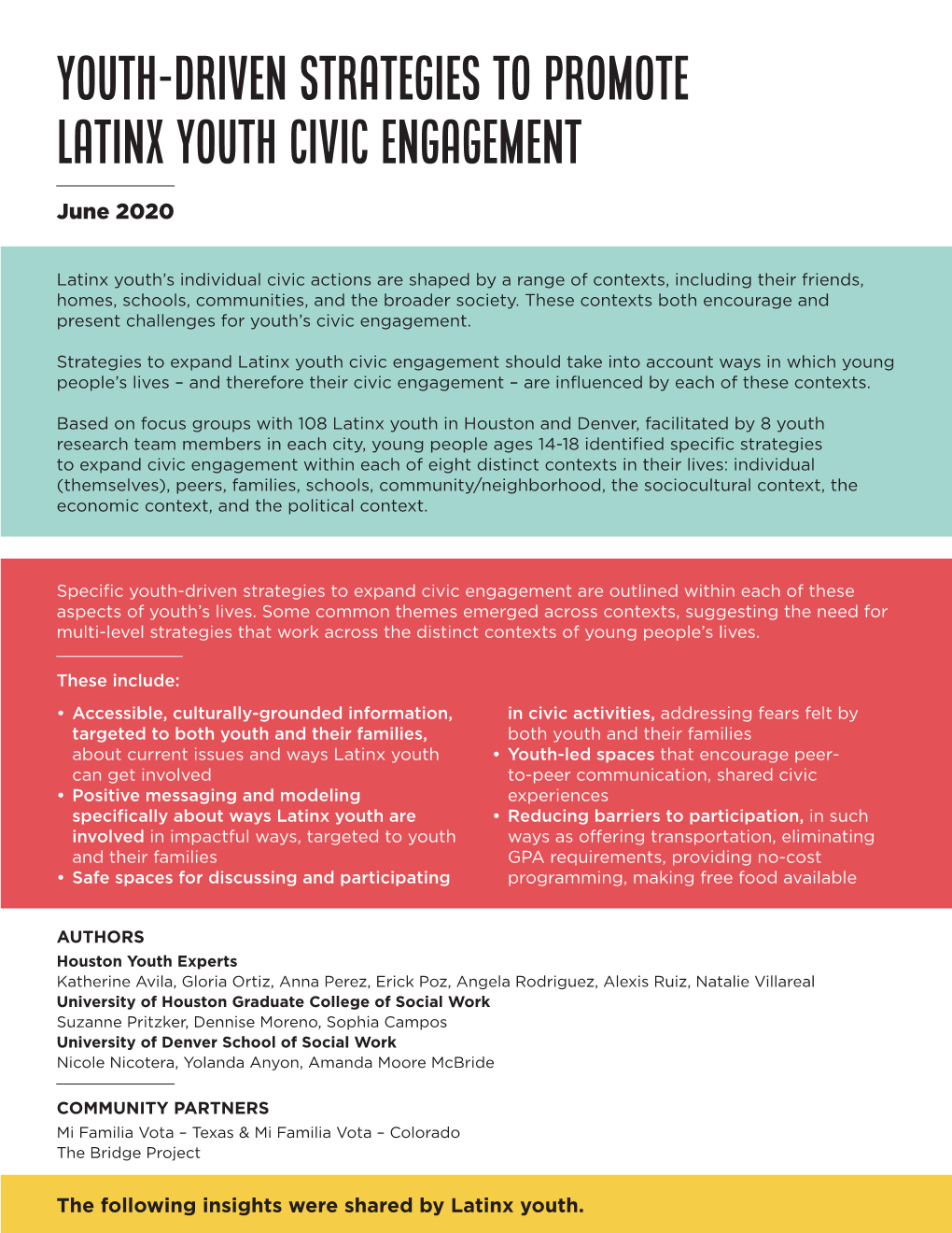 Youth-Driven Strategies to Promote Latinx Youth Civic Engagement