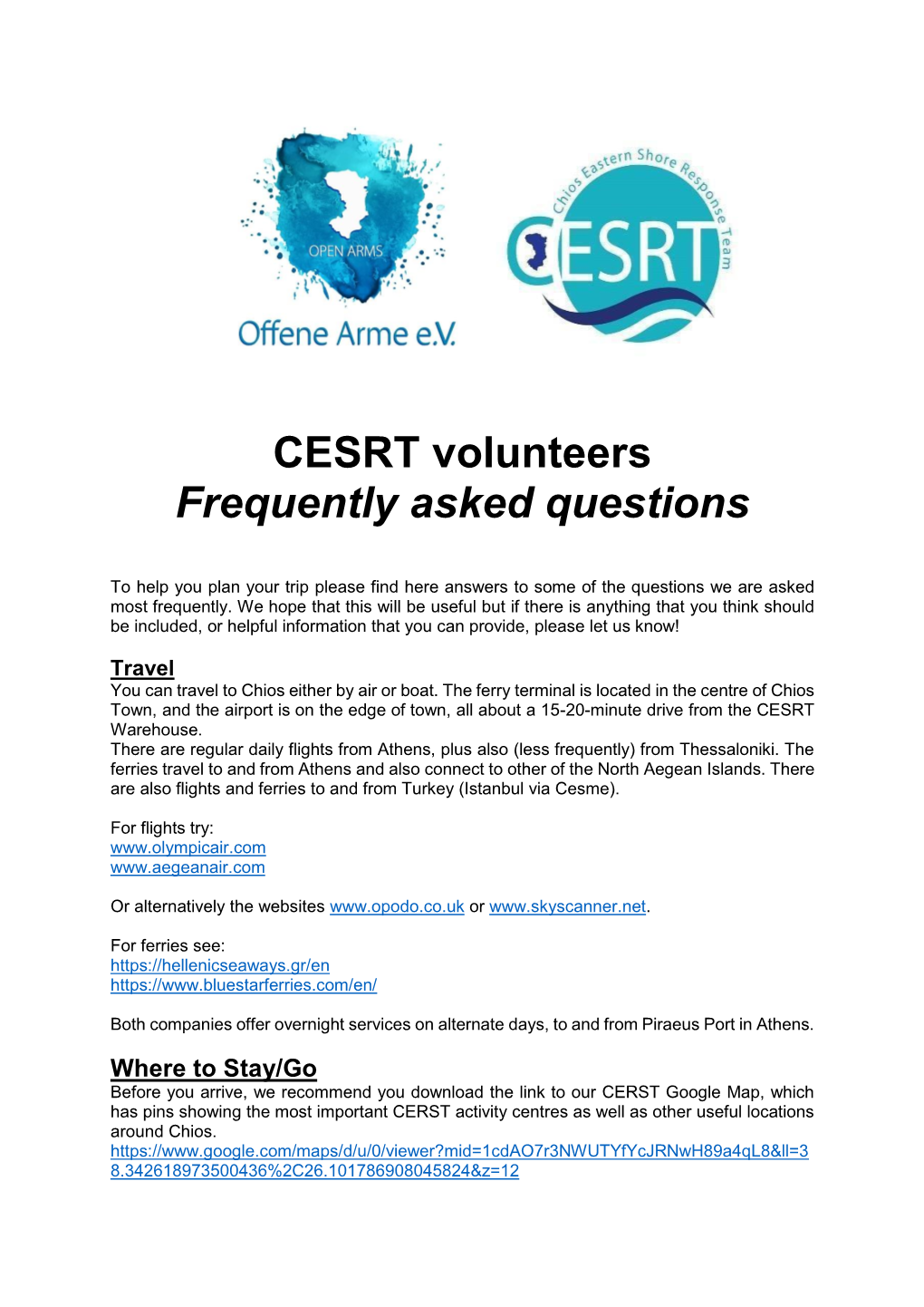CESRT Volunteers Frequently Asked Questions