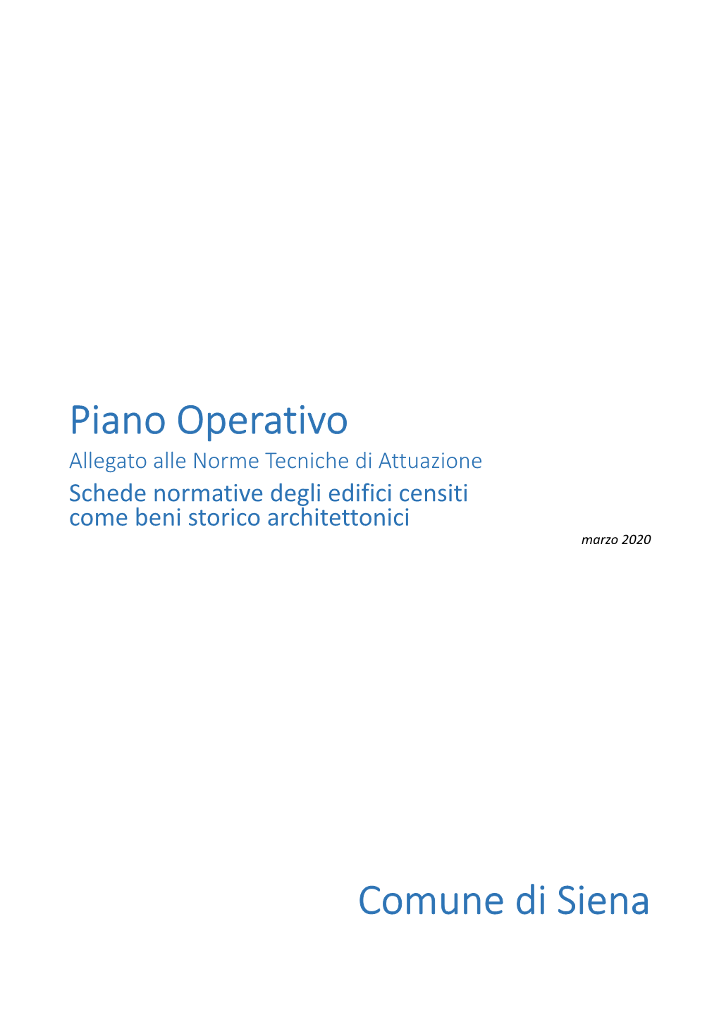 Piano Operativo Comune Di Siena