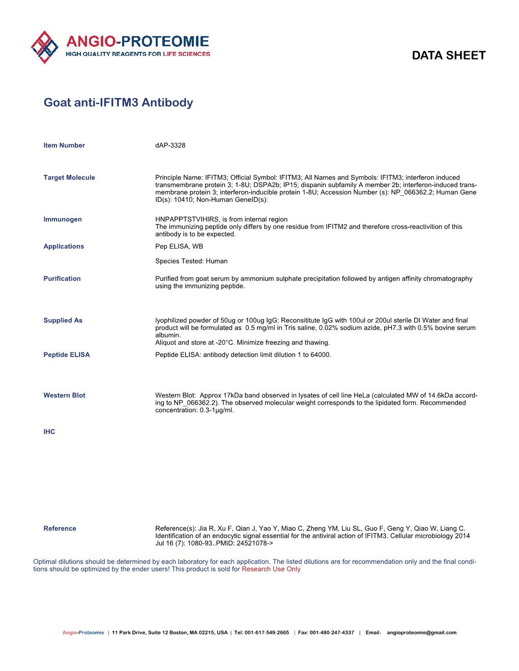 Dap-3328 Goat Anti-IFITM3 Antibody-PDF.Pdf