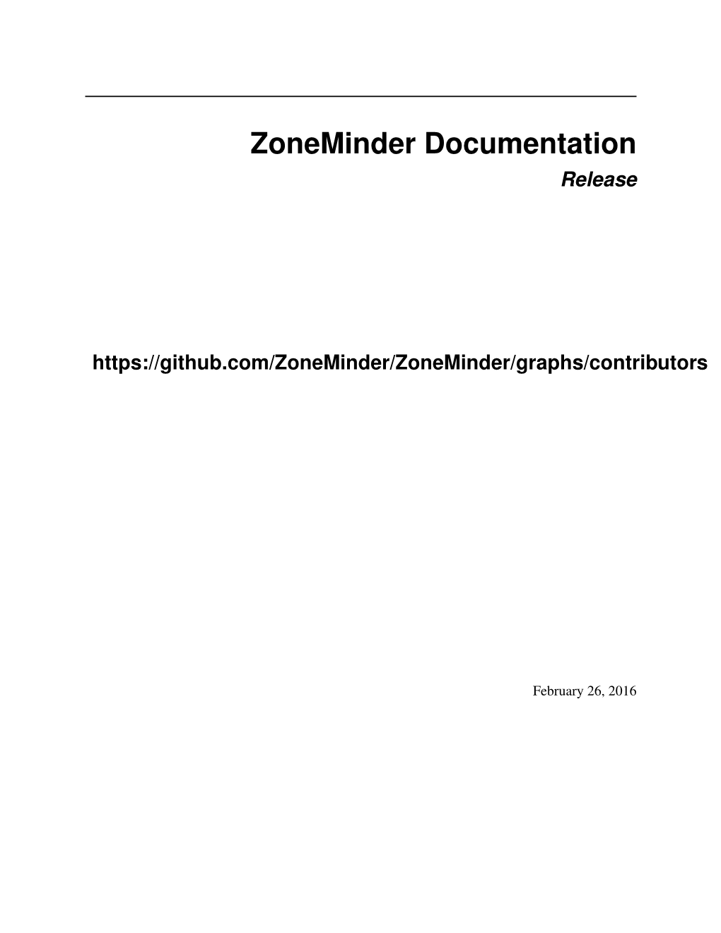 Zoneminder Documentation Release