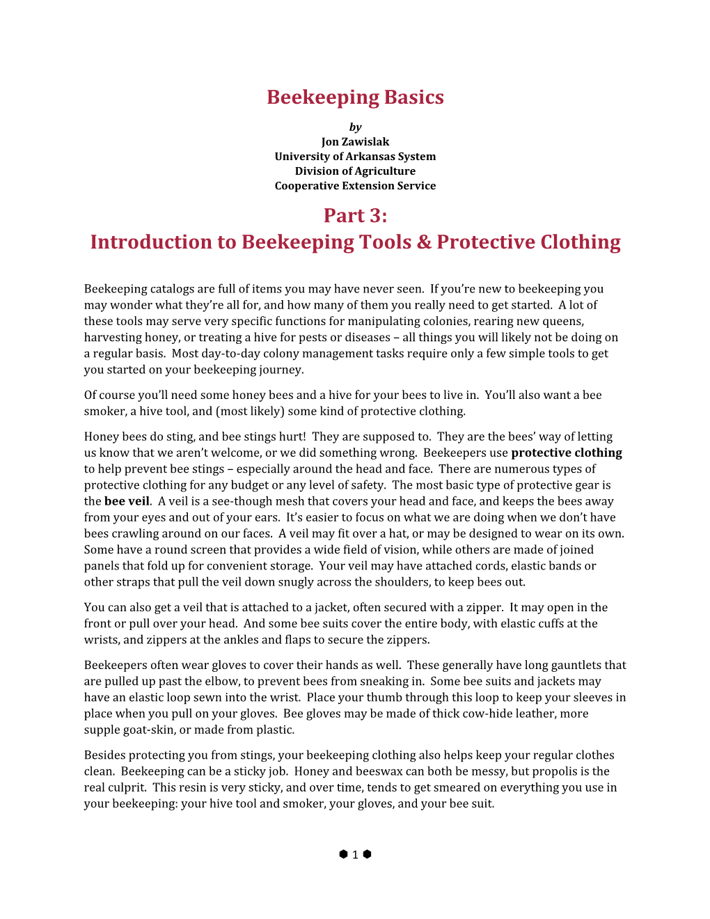 Introduction to Beekeeping Tools & Protective Clothing