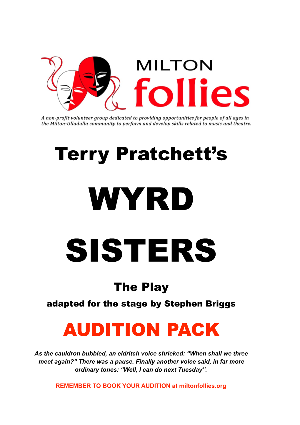 Wyrd Sisters Audition Pack