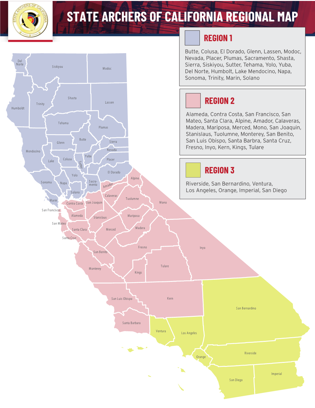 State Archers of California Regional Map