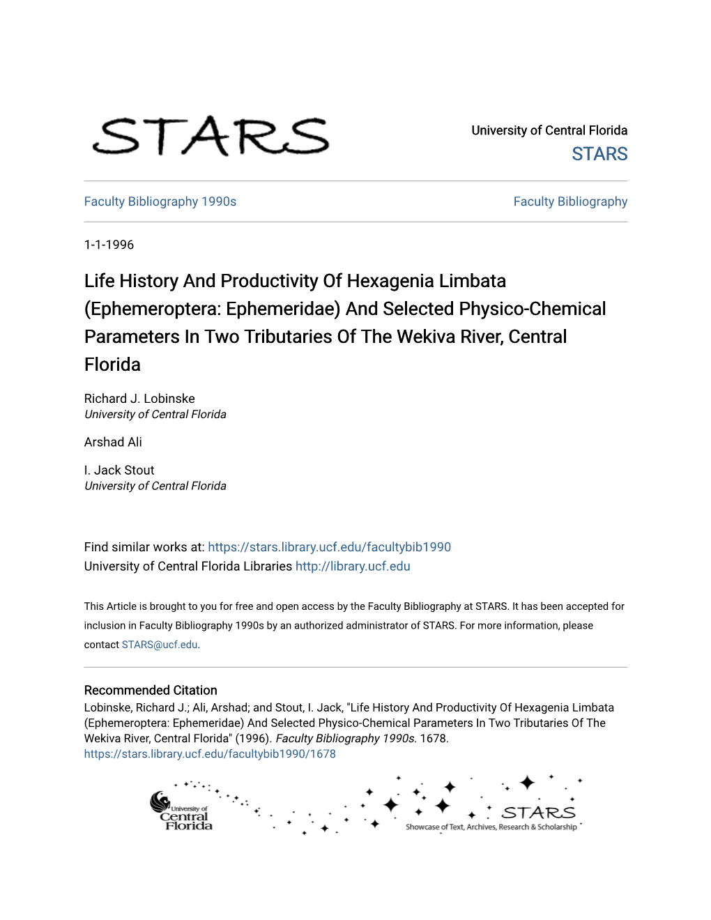 Life History and Productivity of Hexagenia Limbata