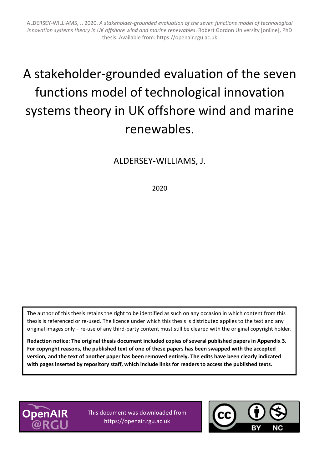 A Stakeholder-Grounded Evaluation of the Seven Functions Model of Technological Innovation Systems Theory in UK Offshore Wind and Marine Renewables