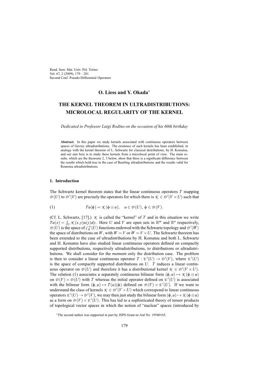 The Kernel Theorem in Ultradistributions 181