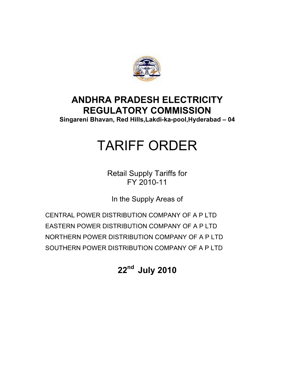 Tariff Order