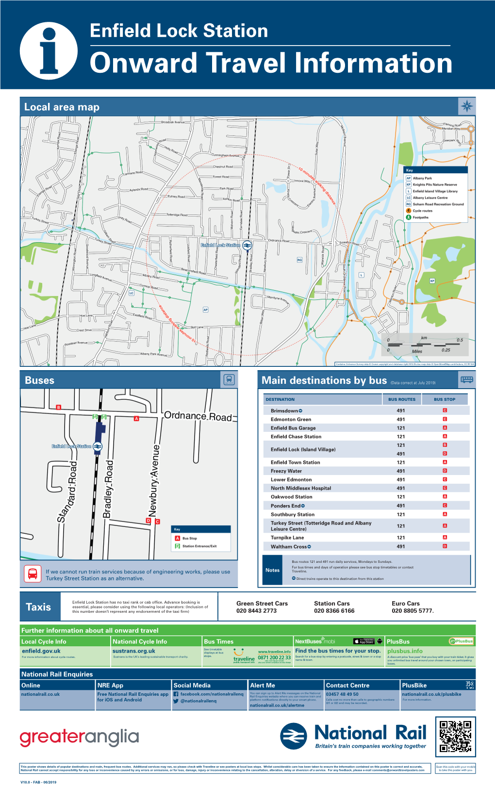 Enfield Lock Station I Onward Travel Information Local Area Map