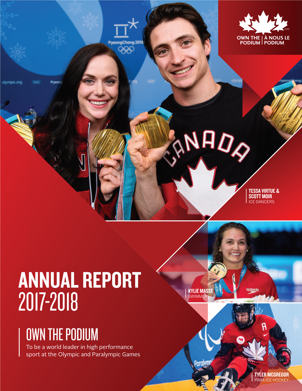 ANNUAL REPORT KYLIE MASSE 2017-2018 SWIMMER OWN the PODIUM to Be a World Leader in High Performance Sport at the Olympic and Paralympic Games
