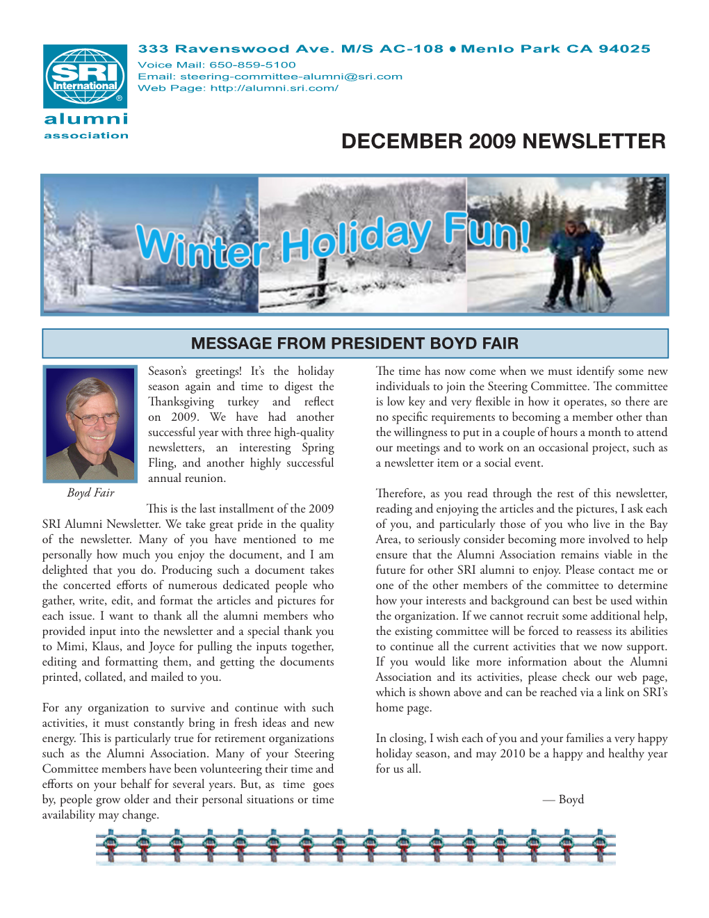 December 2009 Newsletter