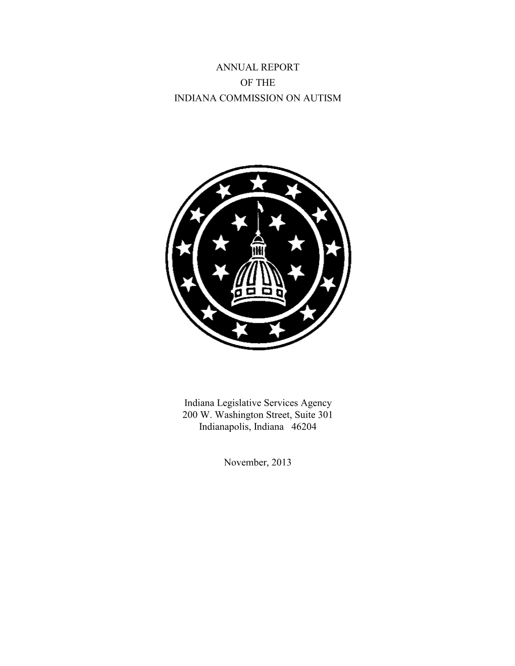 ANNUAL REPORT of the INDIANA COMMISSION on AUTISM Indiana