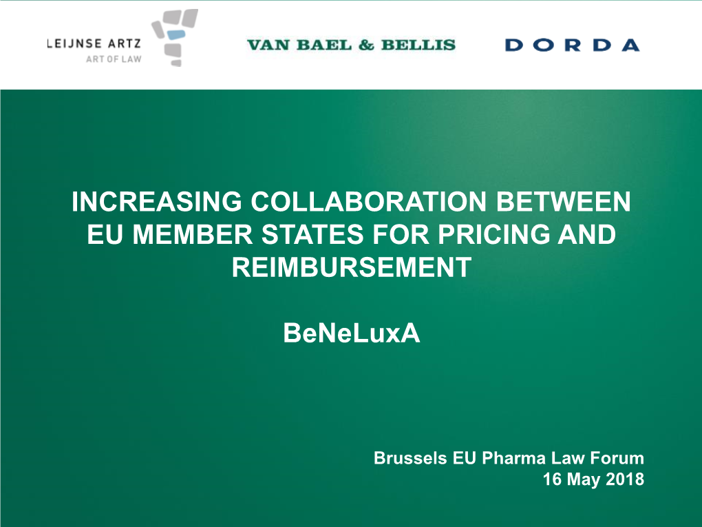 Increasing Collaboration Between Eu Member States for Pricing and Reimbursement