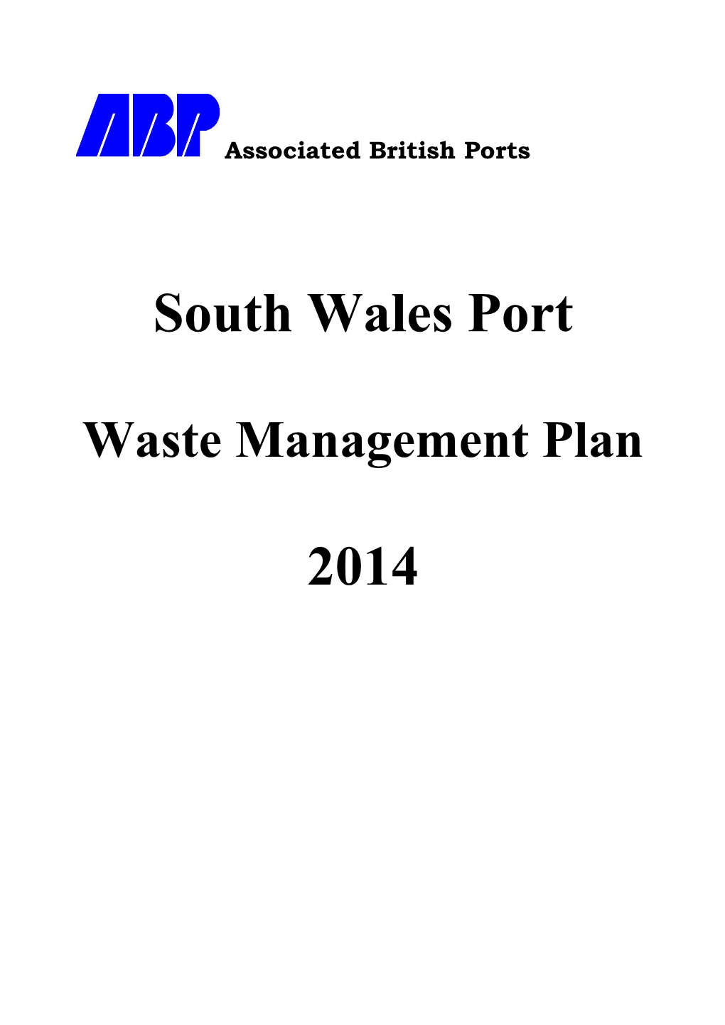 SW Port Waste Management Plan 2014