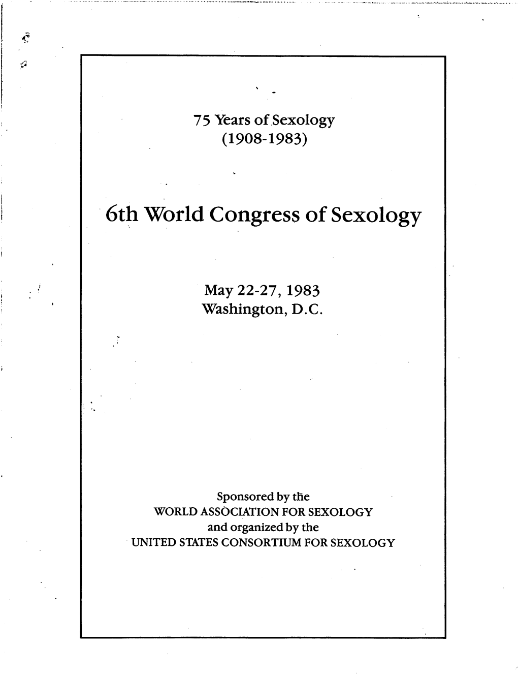6Th World Congress of Sexology
