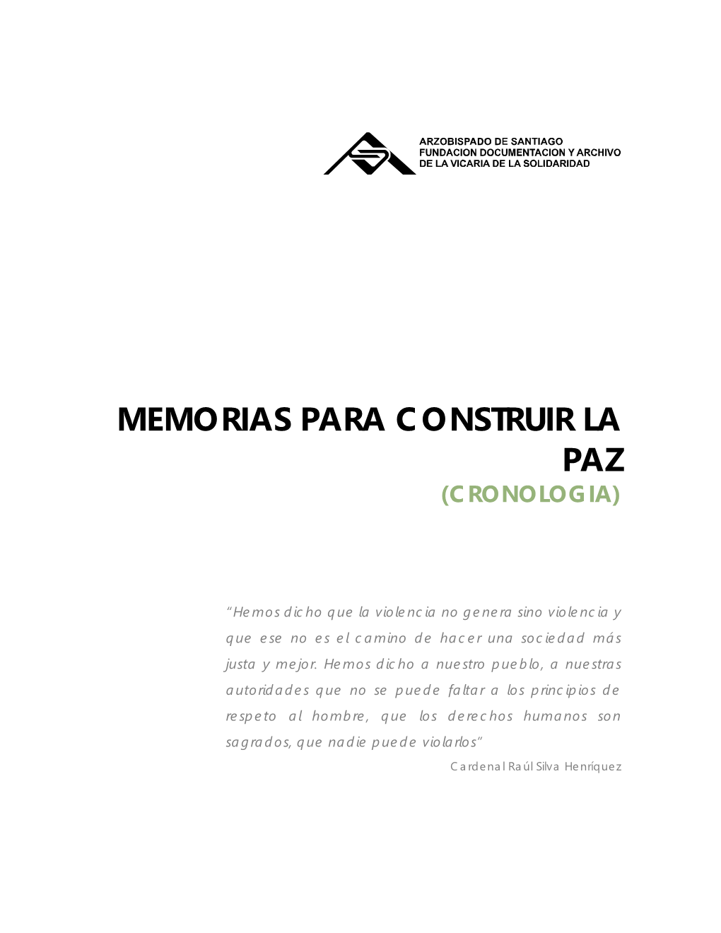 Memorias Para Construir La Paz