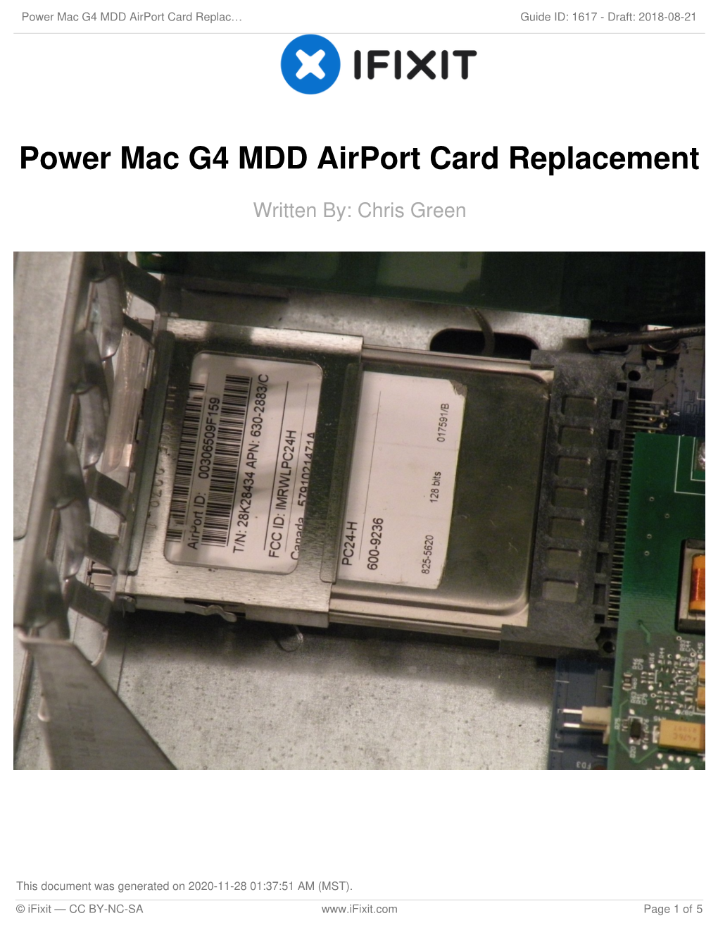Power Mac G4 MDD Airport Card Replacement