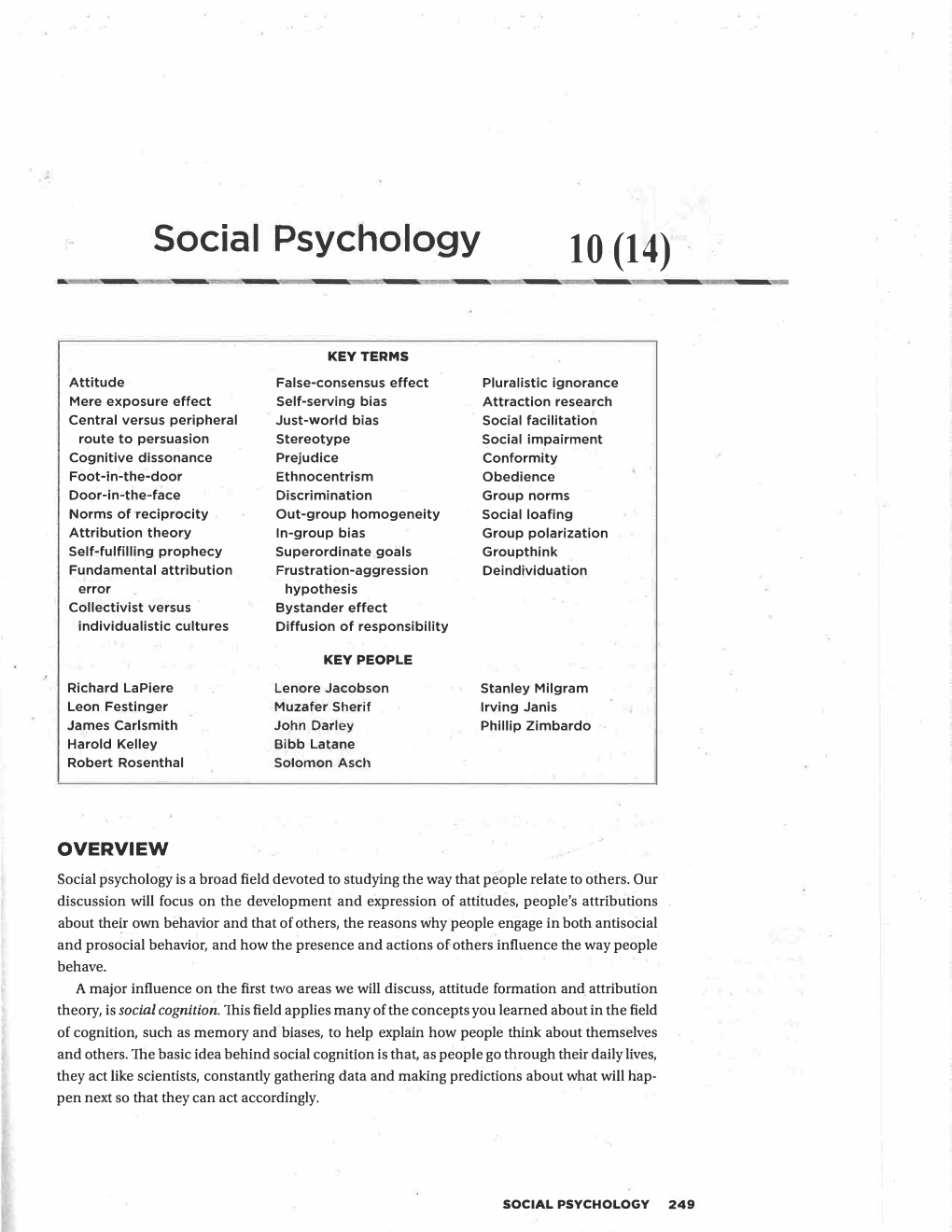 Social Psychology 10 (14)