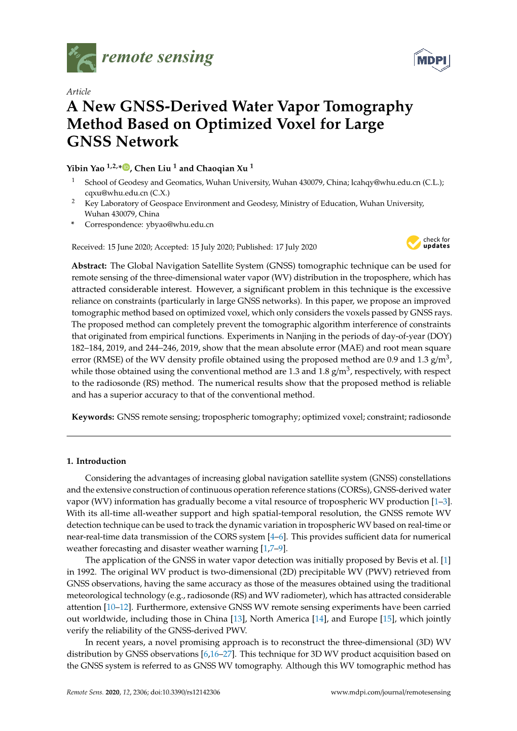 A New GNSS-Derived Water Vapor Tomography Method Based on Optimized Voxel for Large GNSS Network