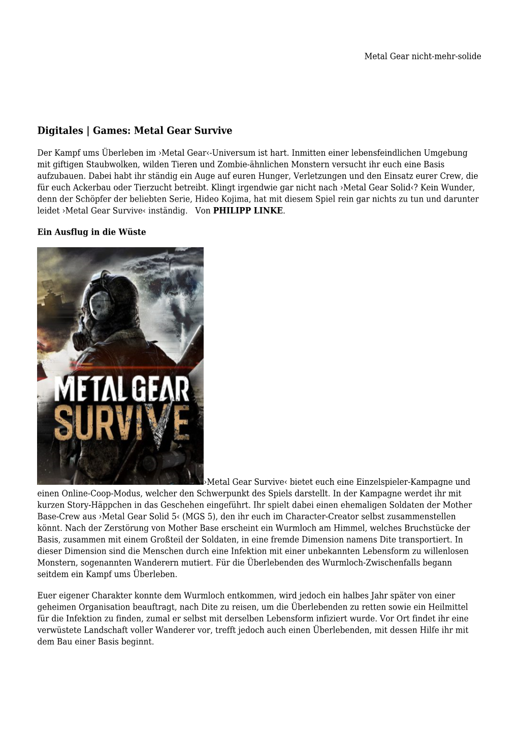 Metal Gear Nicht-Mehr-Solide