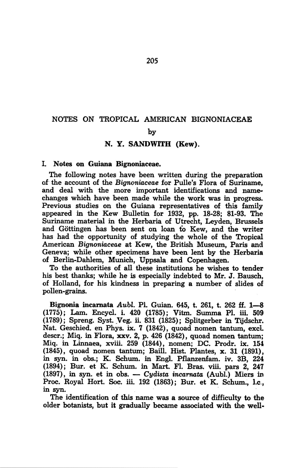 Notes on Tropical American Bignoniaceae