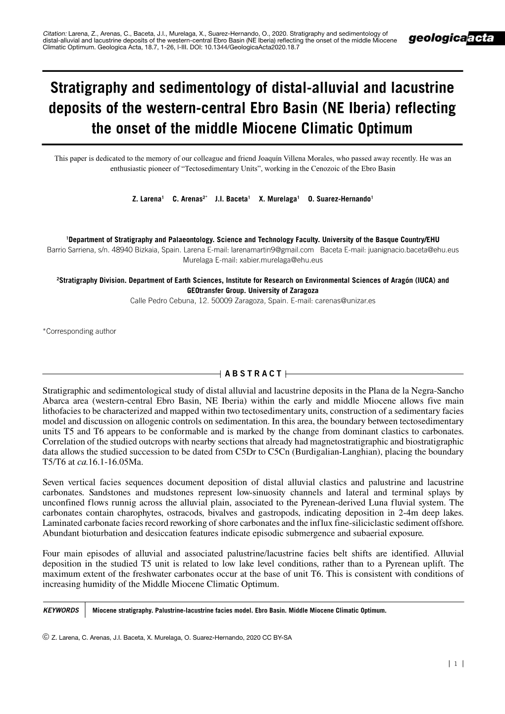 Stratigraphy and Sedimentology of Distal-Alluvial And