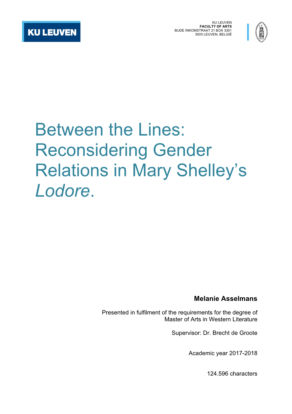 Reconsidering Gender Relations in Mary Shelley's Lodore