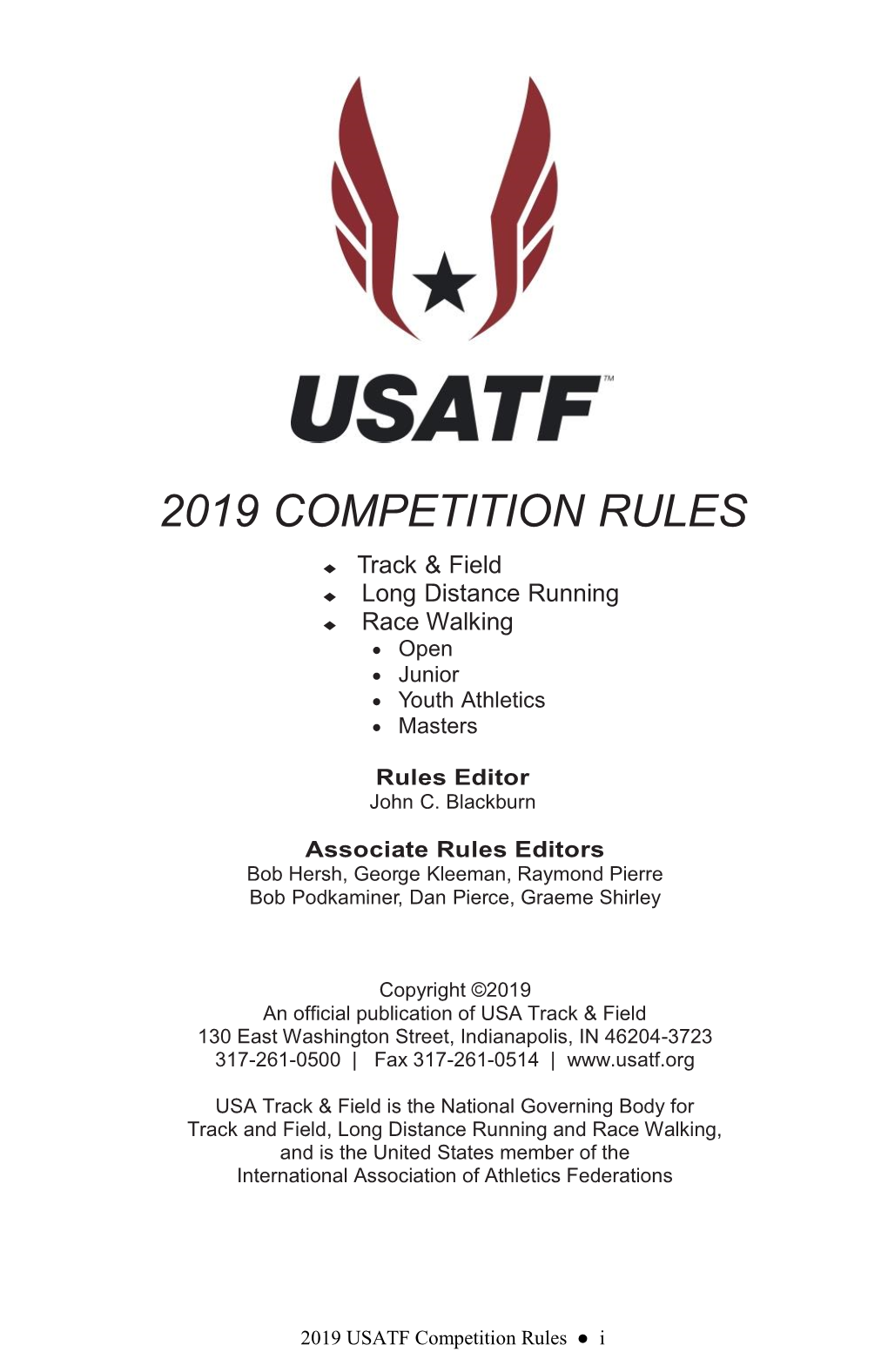 2019 USATF Competition Rules ● I