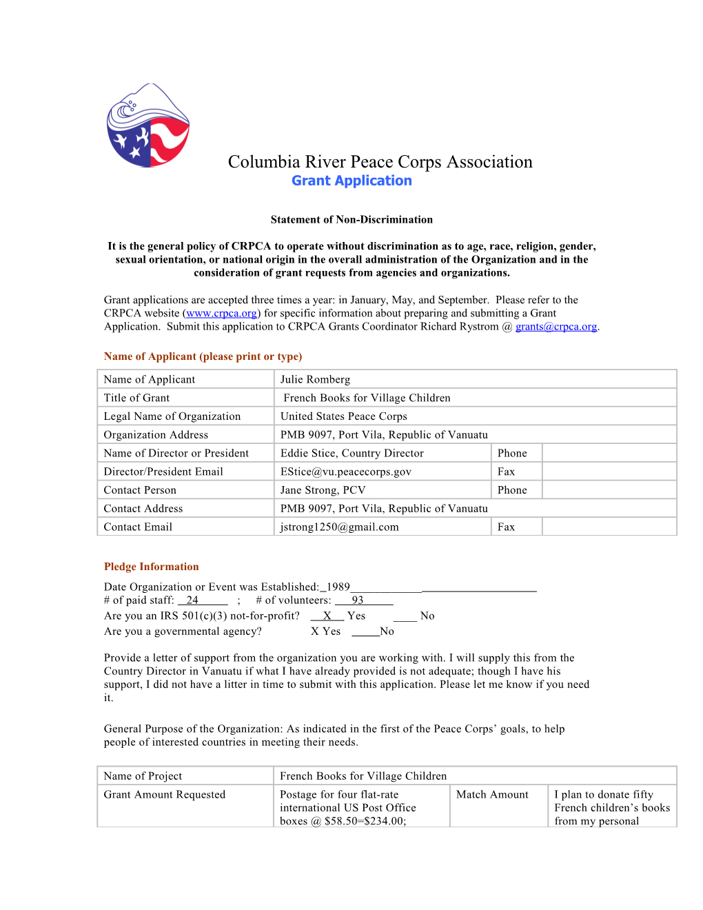 Columbia River Peace Corps Association