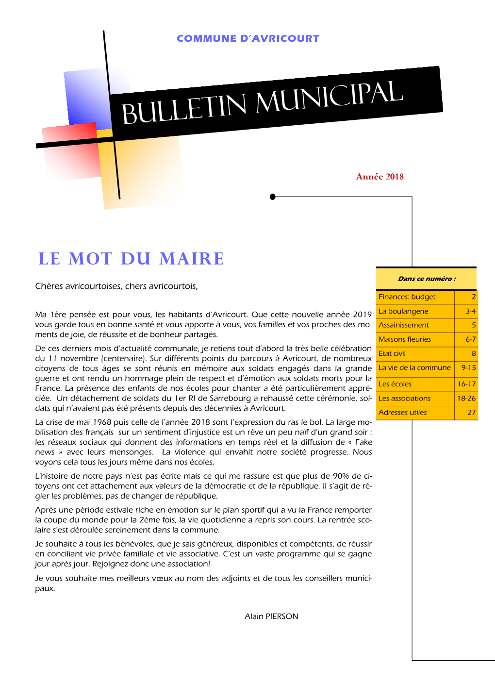 Le Mot Du Maire