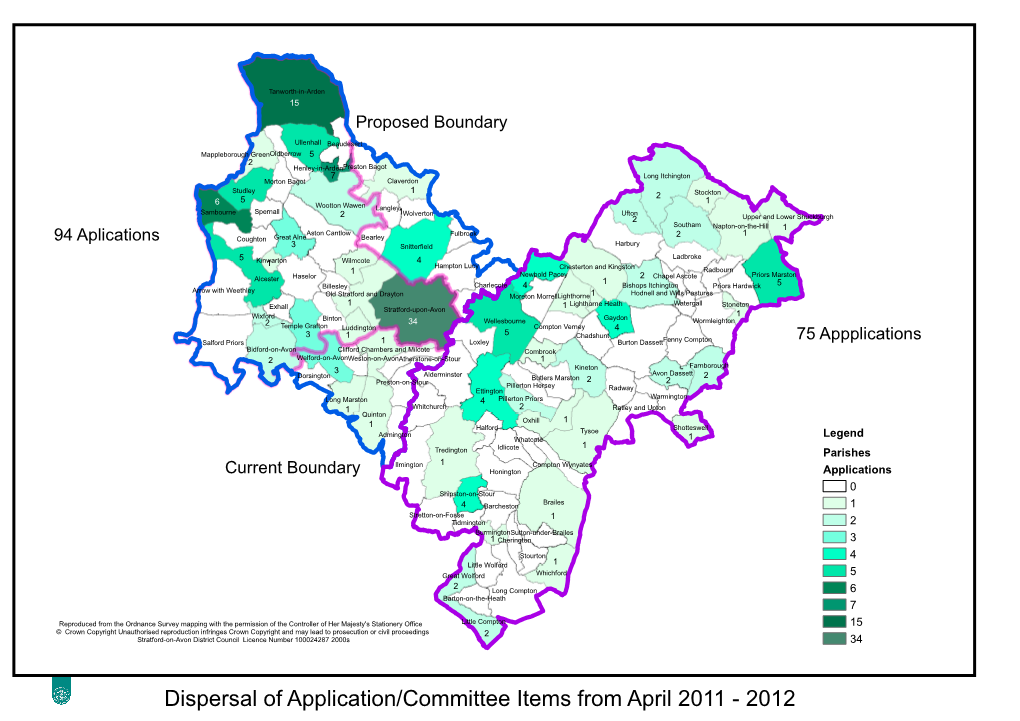 Dispersal of Application/Committee Items from April 2011 - 2012