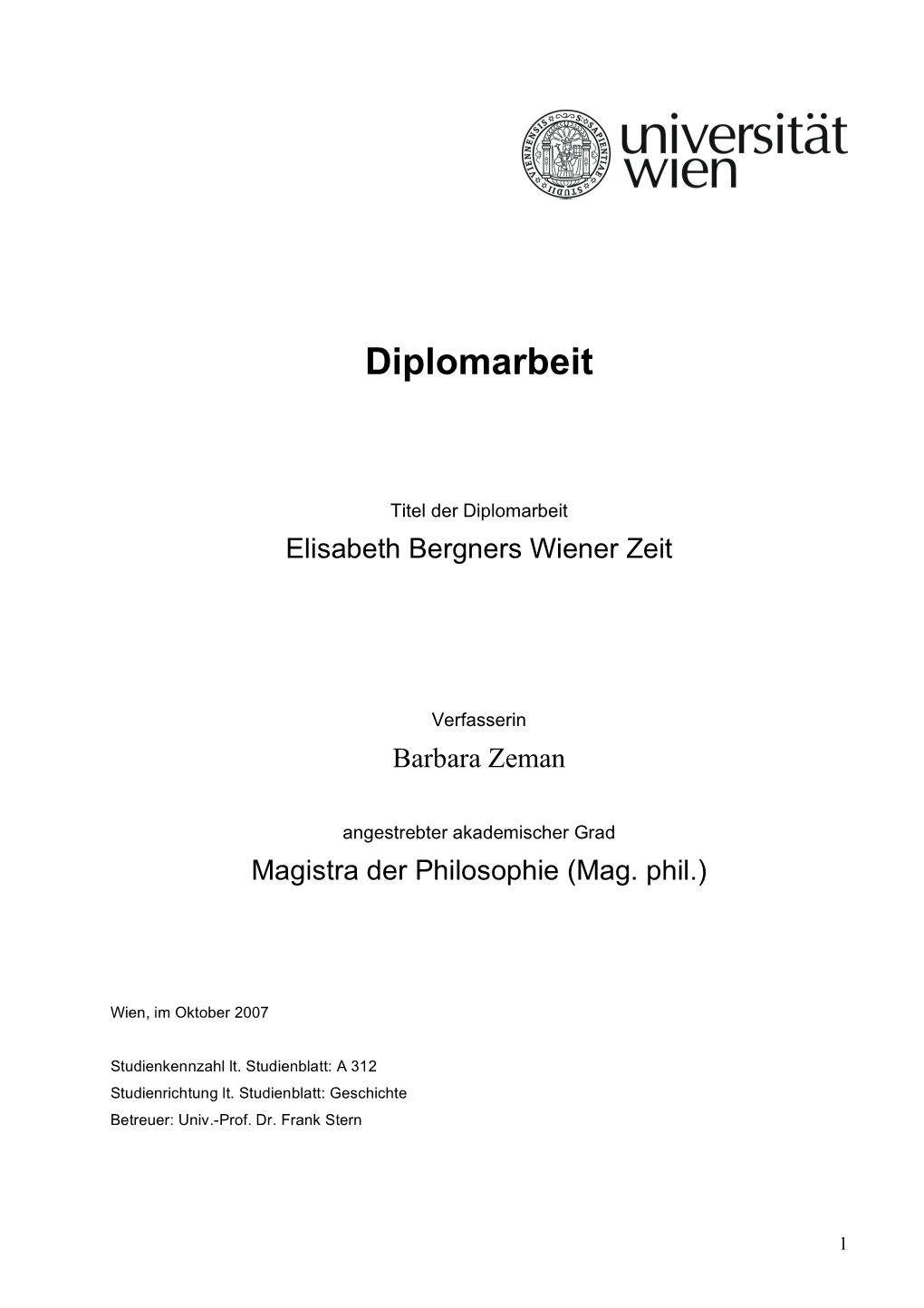 Diplomarbeit