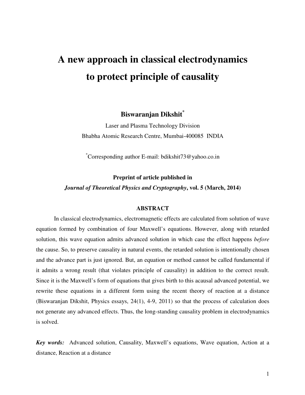 A New Approach in Classical Electrodynamics to Protect Principle of Causality