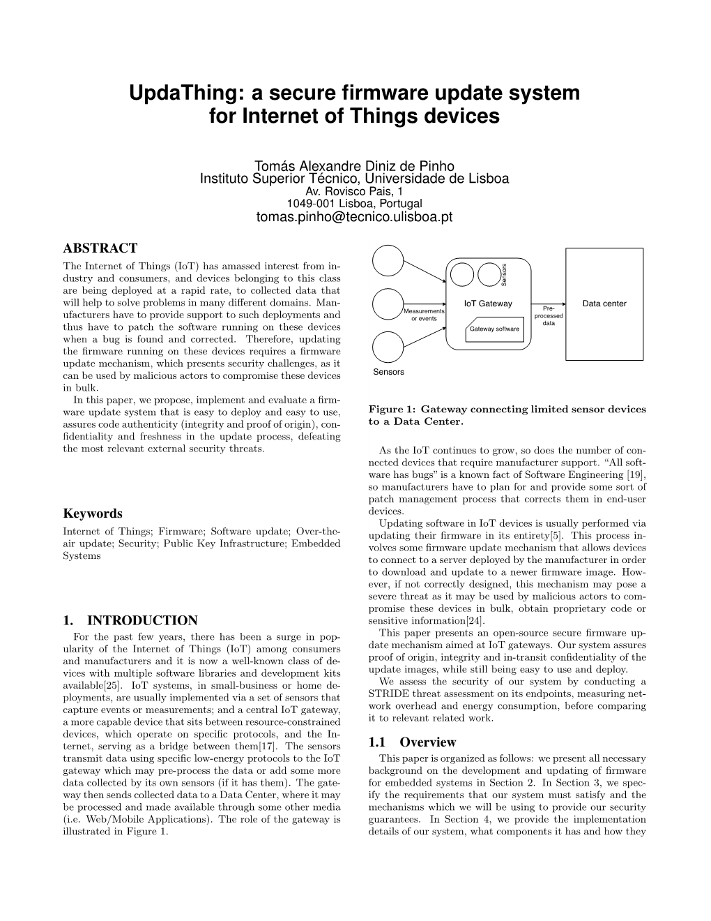 Updathing: a Secure Firmware Update System for Internet of Things Devices